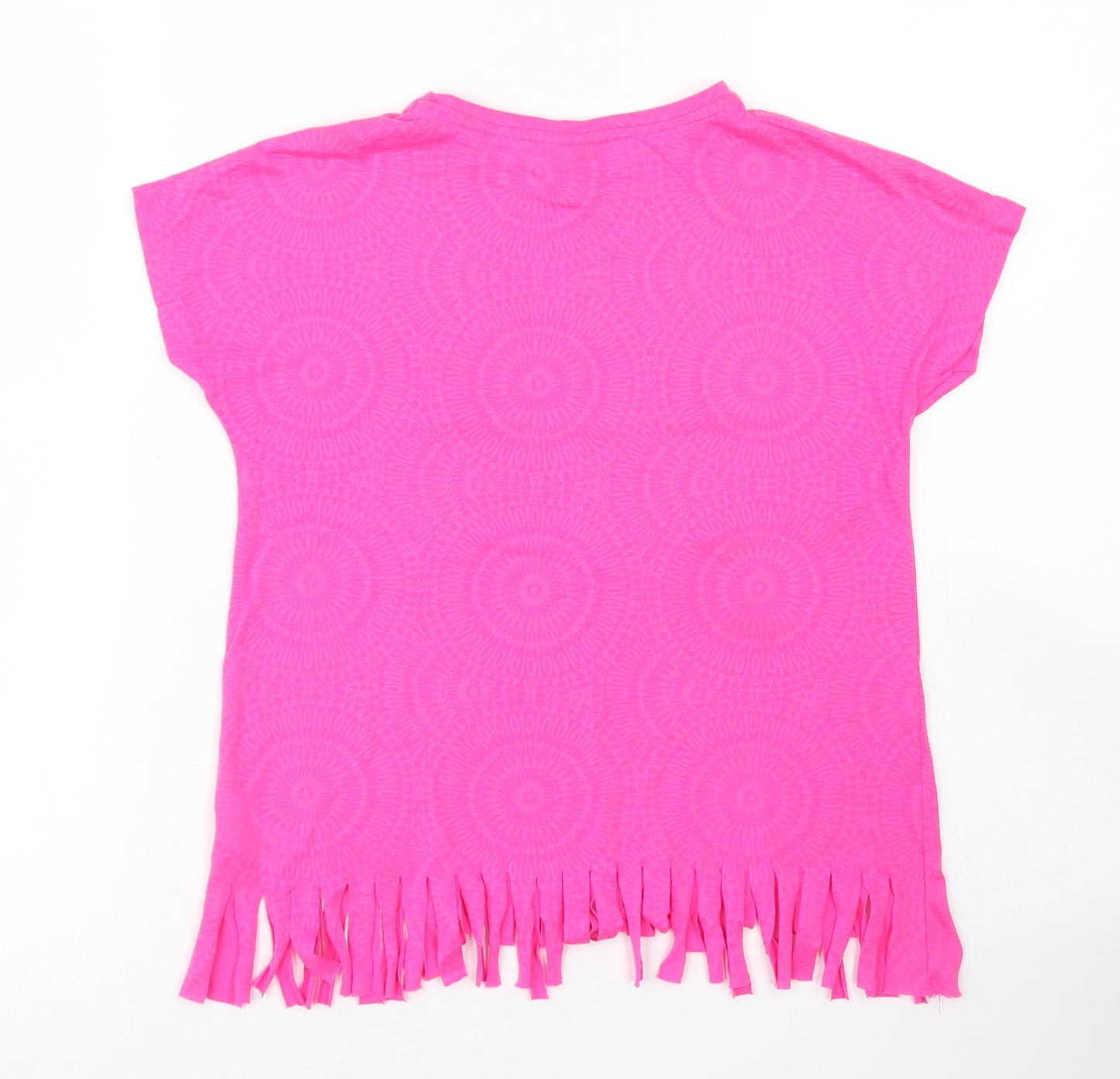 Matalan Girls Pink  Polyester Basic T-Shirt Size 6 Years Crew Neck  - Beach Wear