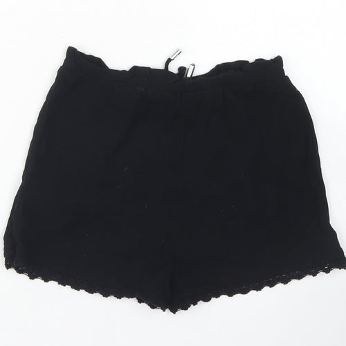 Primark Girls Black  Viscose Mom Shorts Size 9-10 Years  Regular Drawstring