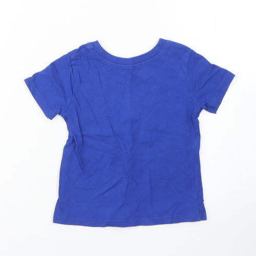 George Boys Black  Cotton Basic T-Shirt Size 9-12 Months Crew Neck  - Lion