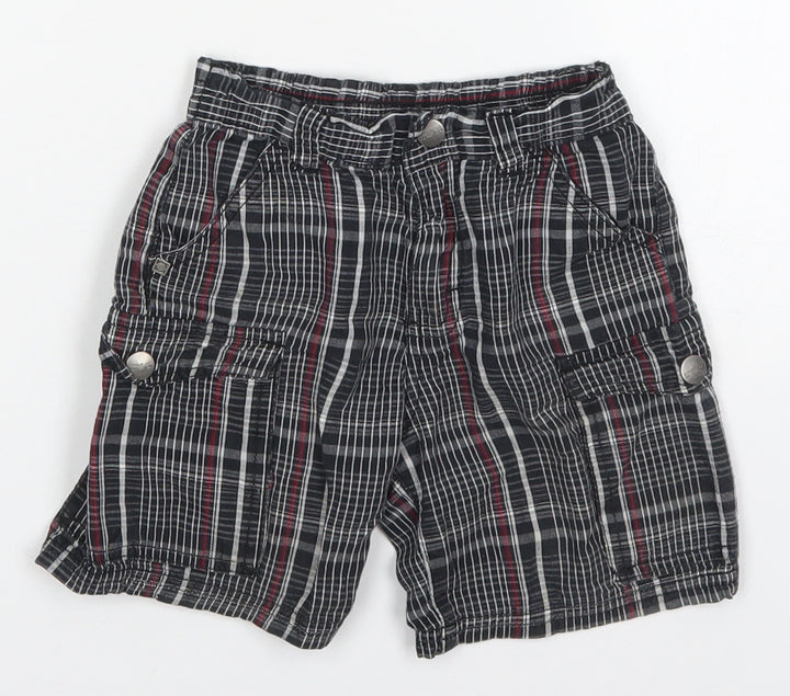 Kenneth Cole Boys Black Check Cotton Bermuda Shorts Size 2 Years  Regular