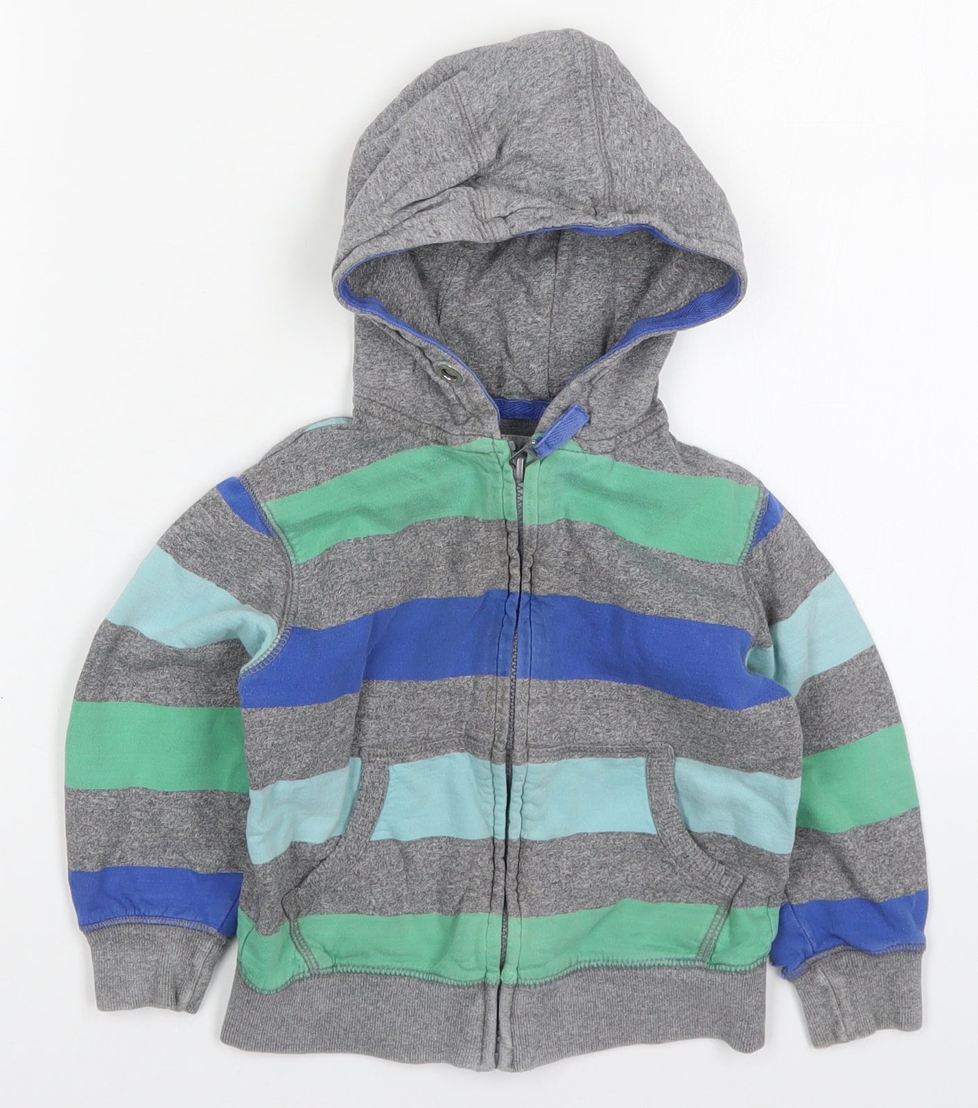 NEXT Boys Multicoloured Striped Cotton Full Zip Hoodie Size 2-3 Years  Zip