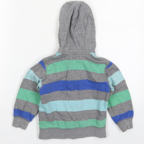 NEXT Boys Multicoloured Striped Cotton Full Zip Hoodie Size 2-3 Years  Zip