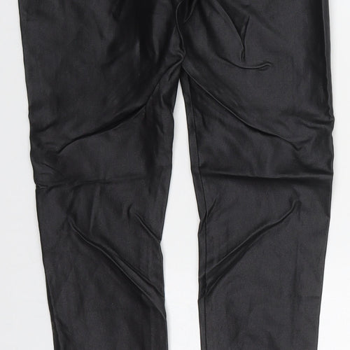 Quiz Womens Black  Viscose Trousers  Size 6 L30 in Regular Button