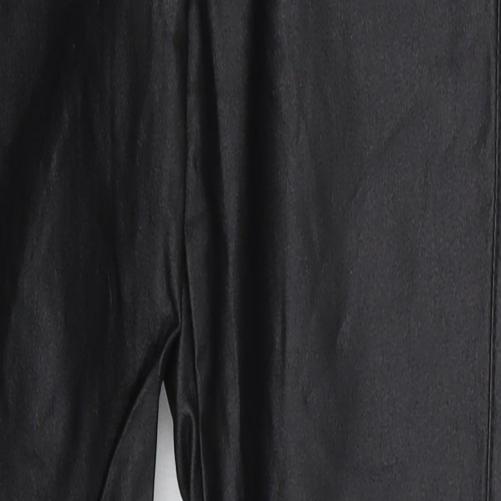 Quiz Womens Black  Viscose Trousers  Size 6 L30 in Regular Button