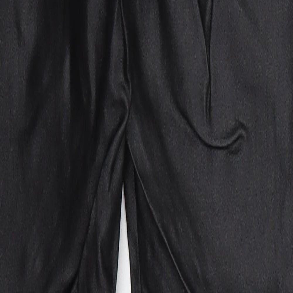 Quiz Womens Black  Viscose Trousers  Size 6 L30 in Regular Button