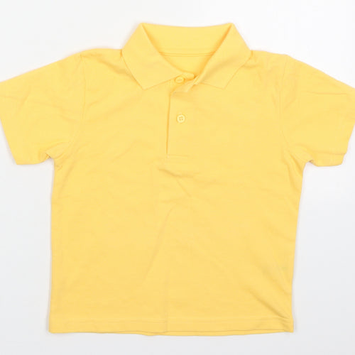 TU Boys Yellow  Cotton Basic Polo Size 3 Years Collared Pullover
