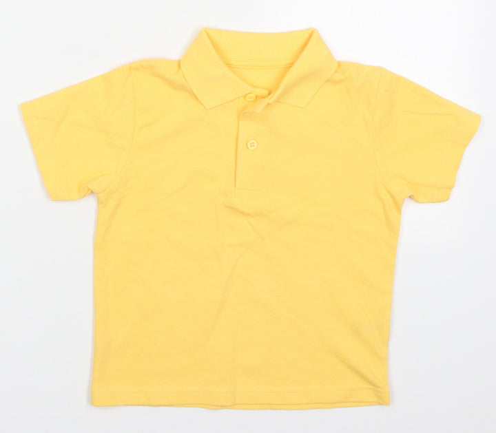 TU Boys Yellow  Cotton Basic Polo Size 3 Years Collared Pullover