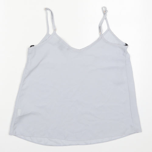 Primark Womens Grey  Polyester Basic Tank Size 6 Scoop Neck