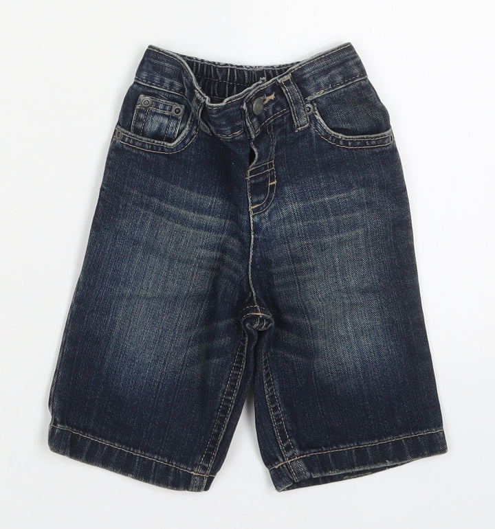 Matalan Boys Blue  Cotton Capri Jeans Size 3-6 Months  Button
