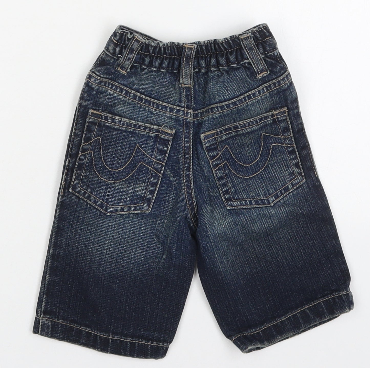 Matalan Boys Blue  Cotton Capri Jeans Size 3-6 Months  Button