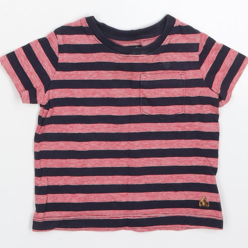 Gap Boys Red Striped Cotton Basic T-Shirt Size 6-9 Months Crew Neck Pullover