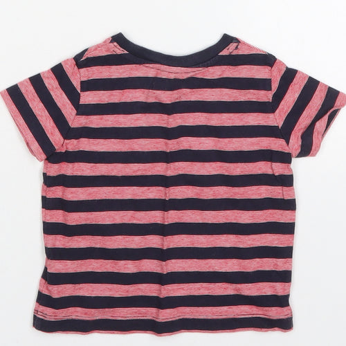 Gap Boys Red Striped Cotton Basic T-Shirt Size 6-9 Months Crew Neck Pullover