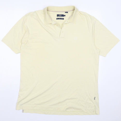 Maine Mens Yellow  Cotton  Polo Size XL Collared Pullover