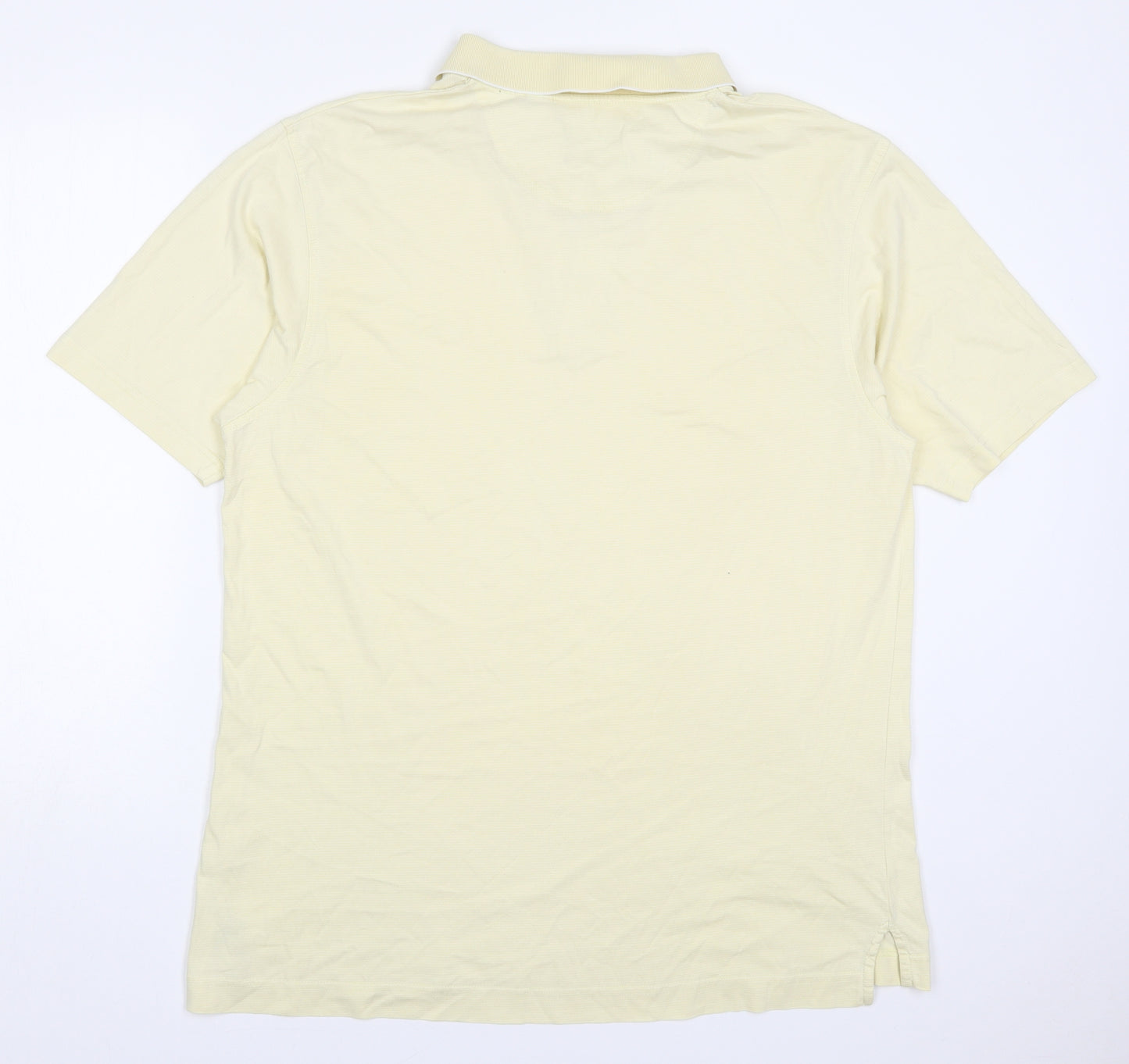 Maine Mens Yellow  Cotton  Polo Size XL Collared Pullover