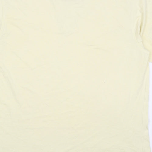 Maine Mens Yellow  Cotton  Polo Size XL Collared Pullover