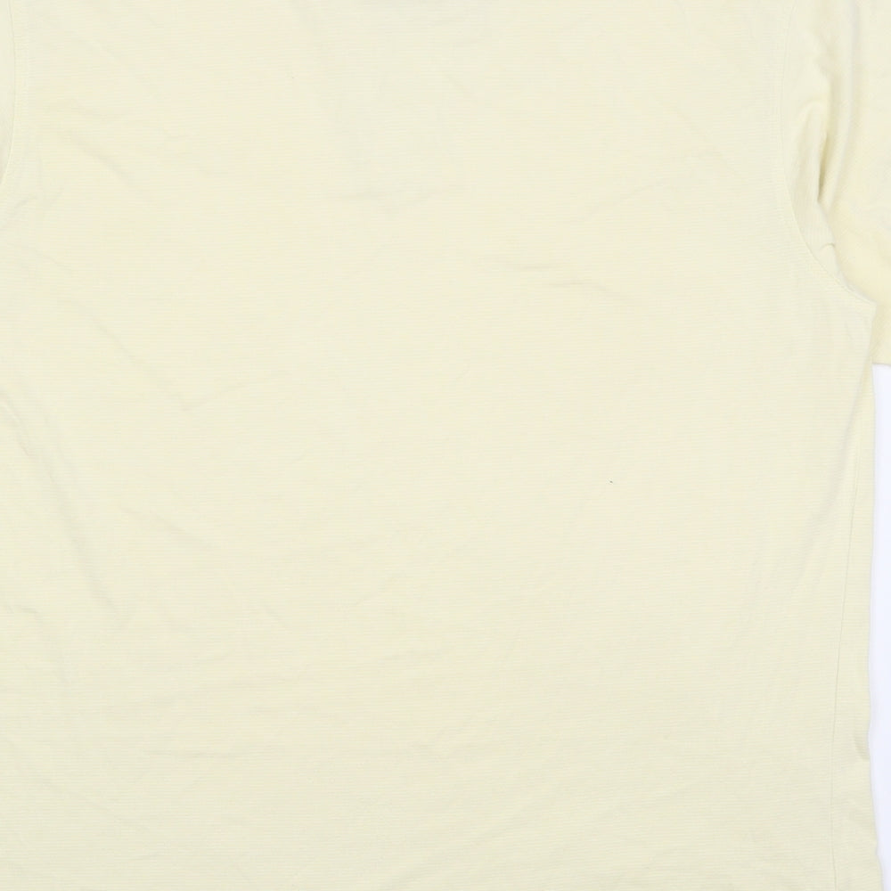 Maine Mens Yellow  Cotton  Polo Size XL Collared Pullover