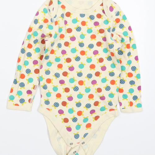 Marks and Spencer Girls Multicoloured Geometric Cotton Bodysuit One-Piece Size 2-3 Years  Button - Fruit Prints