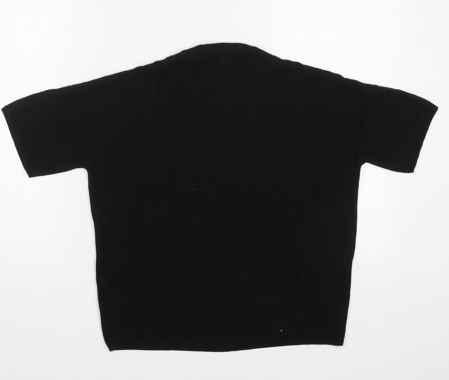 Bella Luxx Womens Black Crew Neck  Viscose Pullover Jumper Size S