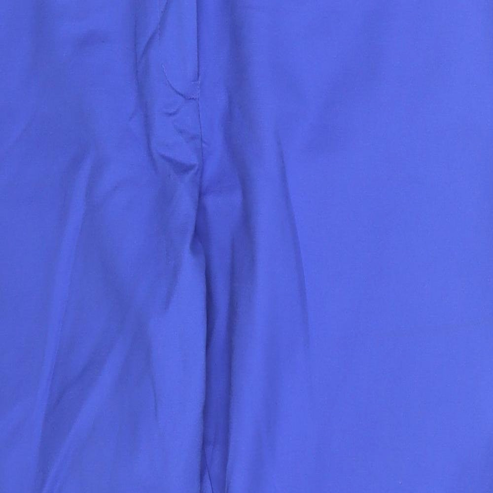 NEXT Womens Blue  Cotton Trousers  Size 18 L26 in Regular Hook & Eye