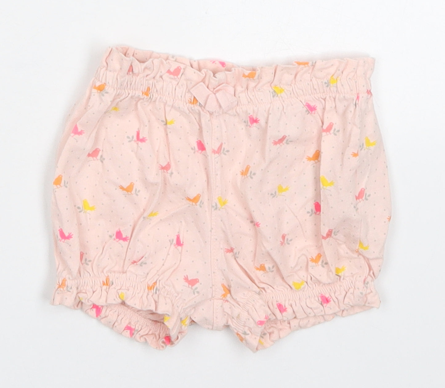 Gap Girls Pink Polka Dot Cotton Cropped Trousers Size 12-18 Months   - Bird Print Shorts