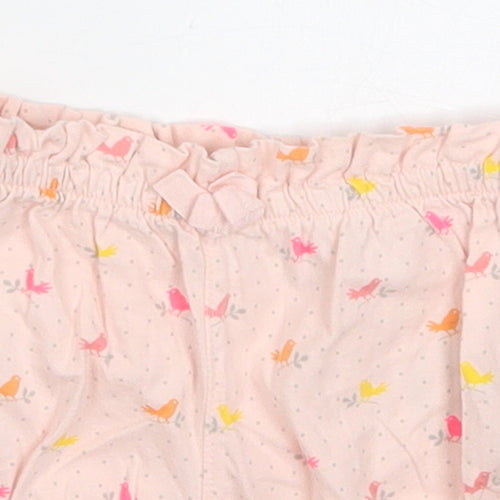Gap Girls Pink Polka Dot Cotton Cropped Trousers Size 12-18 Months   - Bird Print Shorts