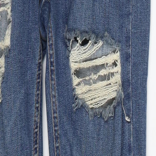 Topshop Womens Blue  Cotton Skinny Jeans Size 26 in L26 in Regular Button