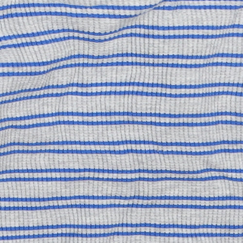 Marks and Spencer Boys Blue Striped Cotton Pullover Jumper Size 6-9 Months  Pullover - Paw Print