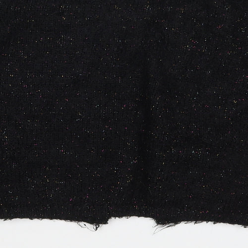 George Girls Black Round Neck  Polyester Cardigan Jumper Size 10-11 Years  Button - Multicoloured Gitter