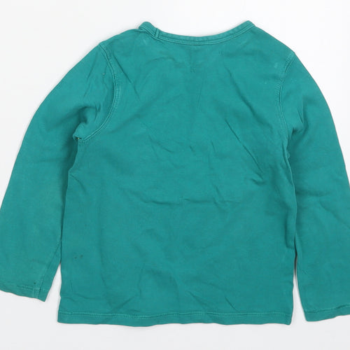 Mini Club Boys Green  Cotton Basic T-Shirt Size 2-3 Years Crew Neck Pullover - Rhino