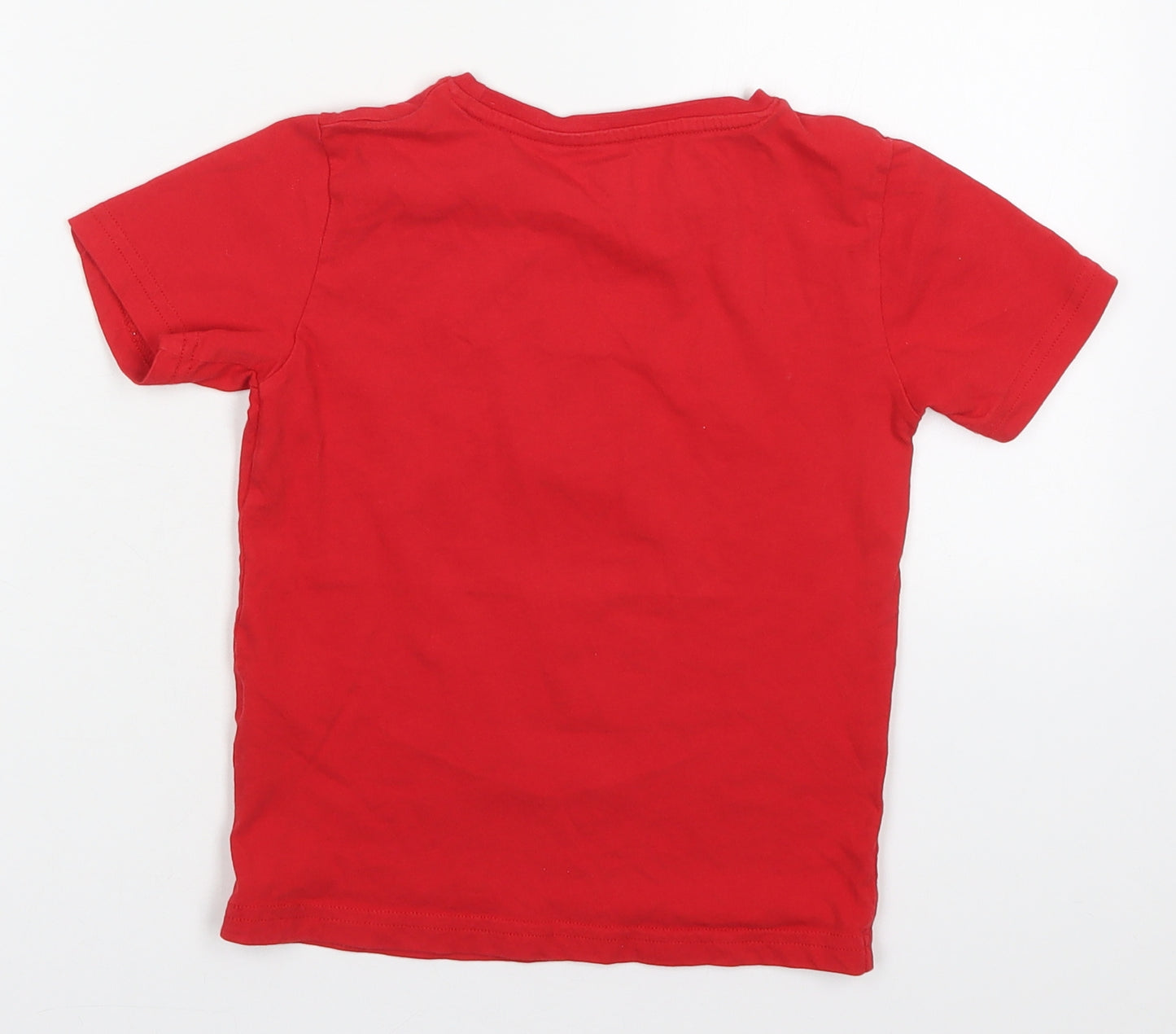 Urban Rascals Boys Red  Cotton Basic T-Shirt Size 4-5 Years Crew Neck Pullover - Cool Cymru
