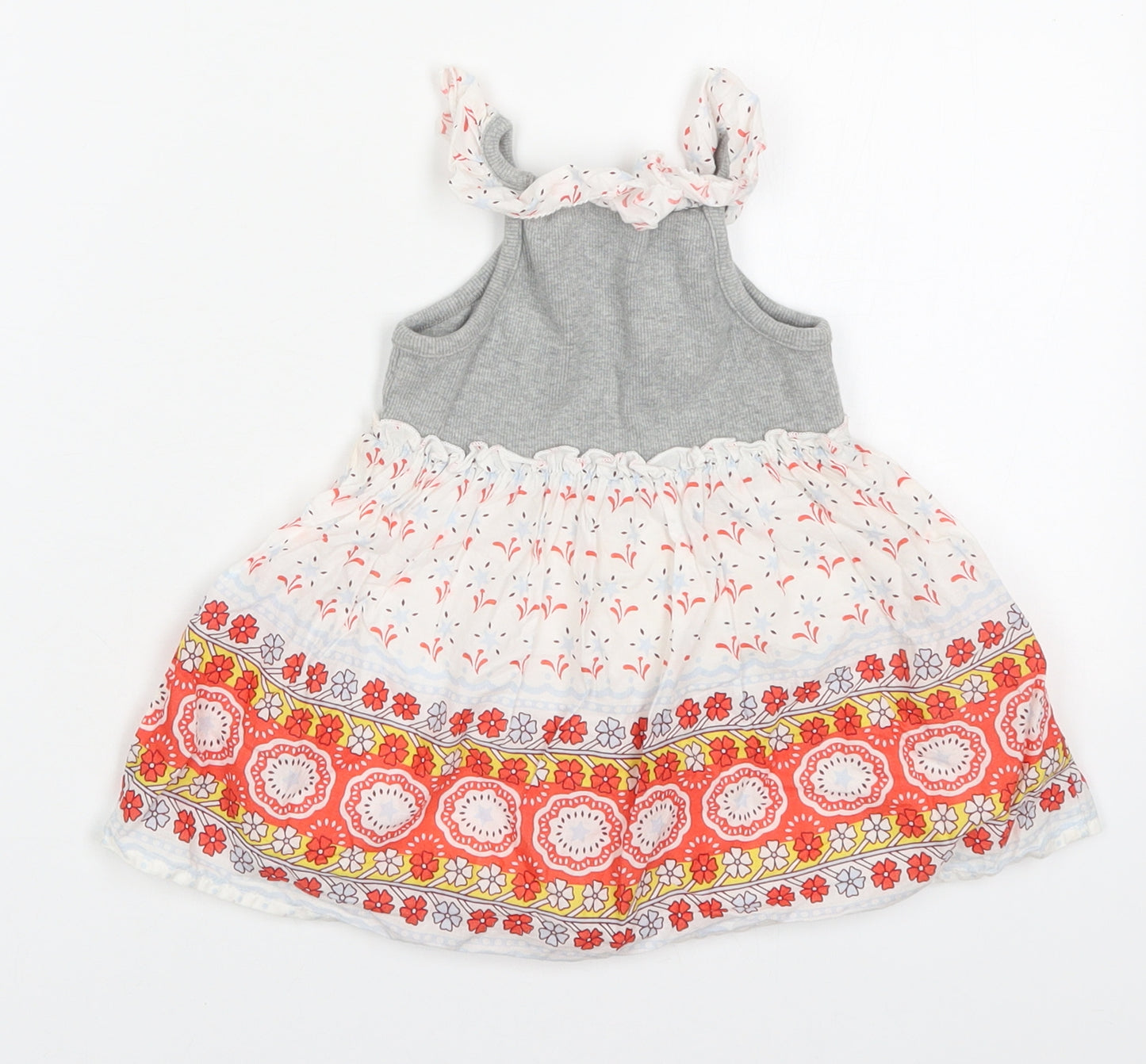 Gap Girls Multicoloured Geometric Cotton A-Line  Size 12-18 Months  Round Neck Pullover