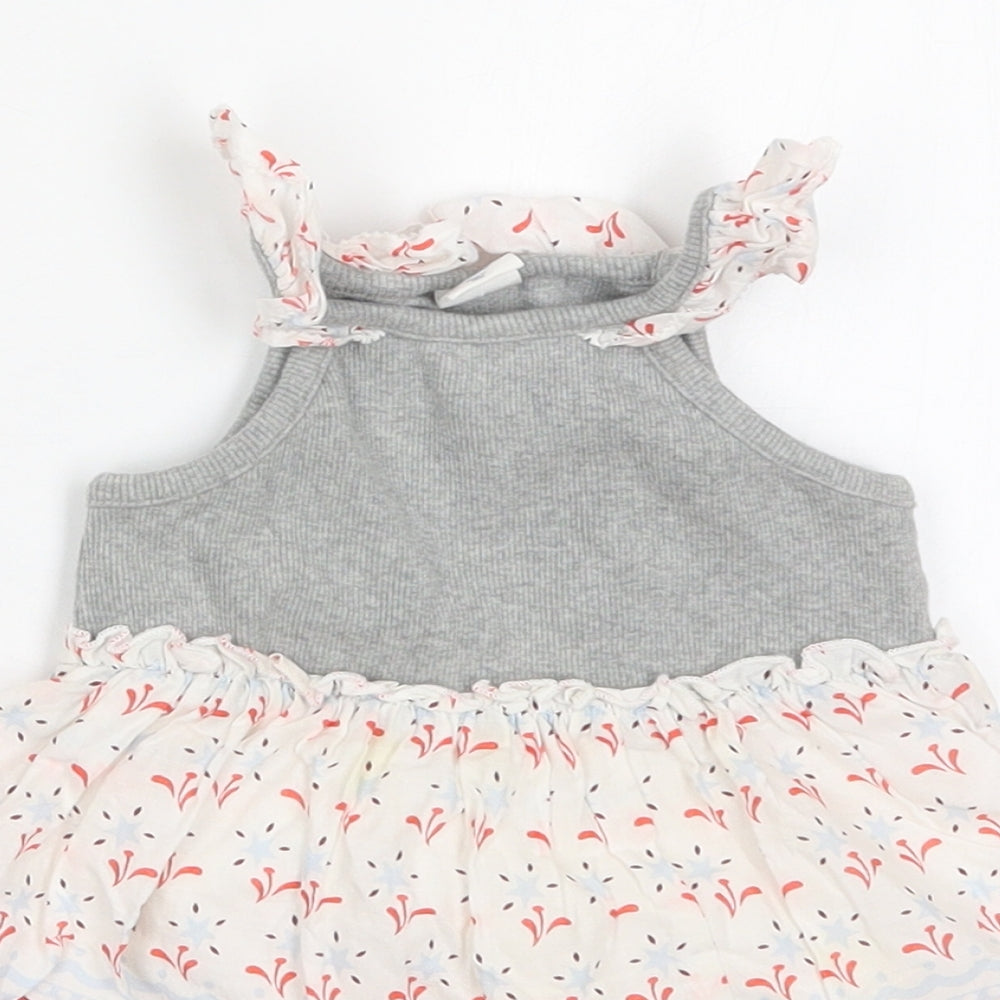 Gap Girls Multicoloured Geometric Cotton A-Line  Size 12-18 Months  Round Neck Pullover