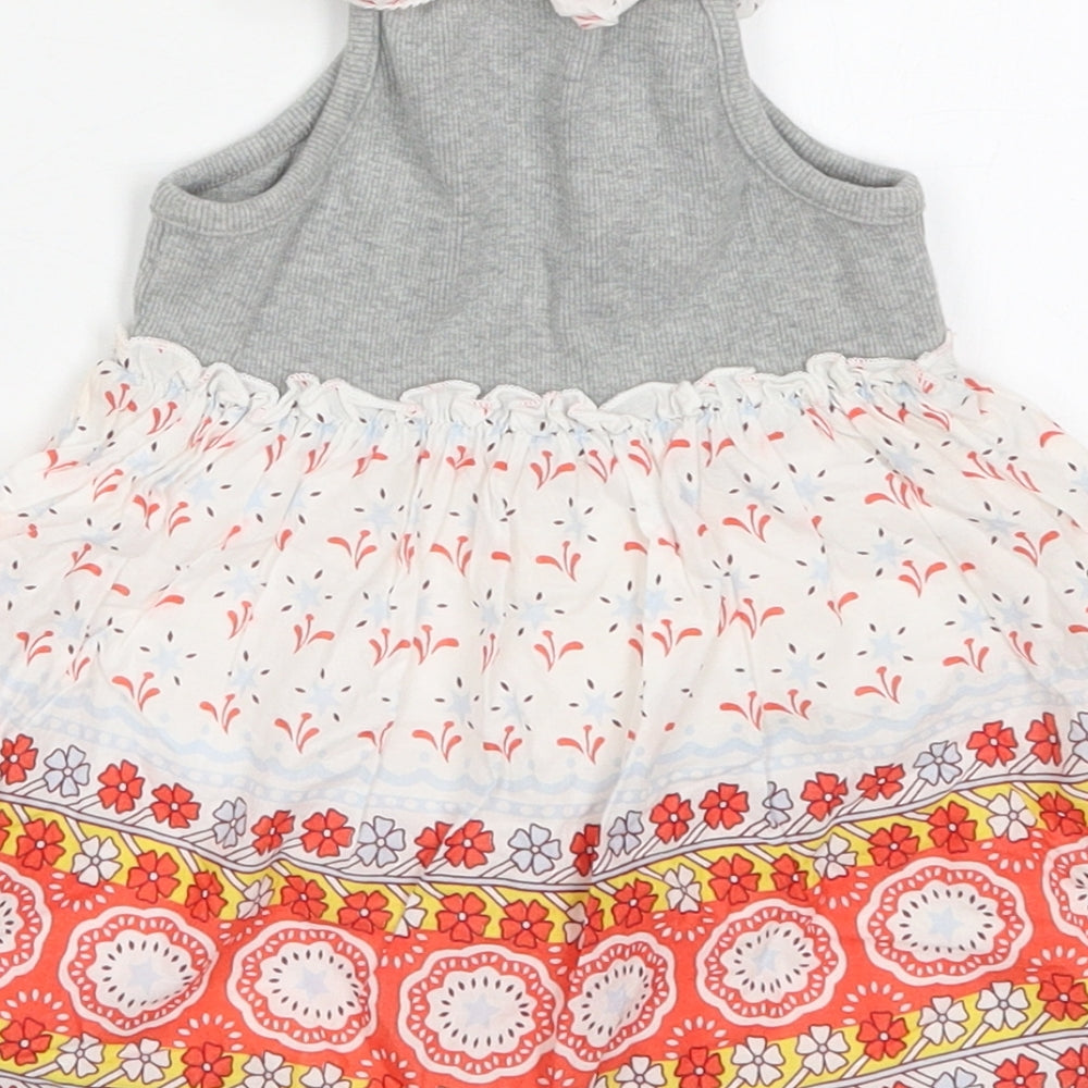 Gap Girls Multicoloured Geometric Cotton A-Line  Size 12-18 Months  Round Neck Pullover