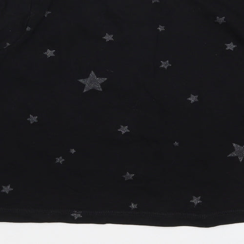 H&M Girls Black  Cotton Pullover Sweatshirt Size 11-12 Years  Pullover - Stars