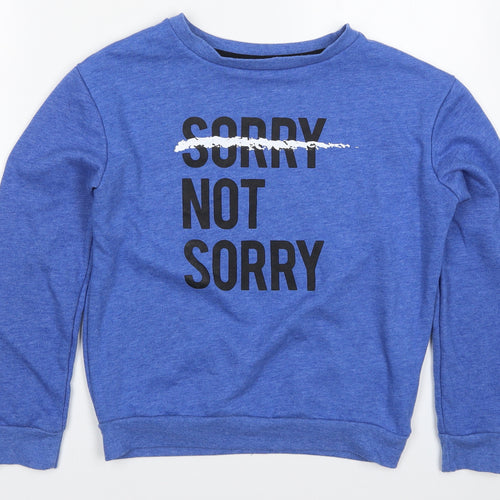 Atmosphere Womens Blue  Polyester Pullover Sweatshirt Size 8  Pullover - Sorry Not Sorry