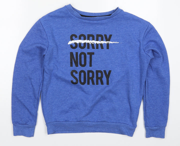 Atmosphere Womens Blue  Polyester Pullover Sweatshirt Size 8  Pullover - Sorry Not Sorry