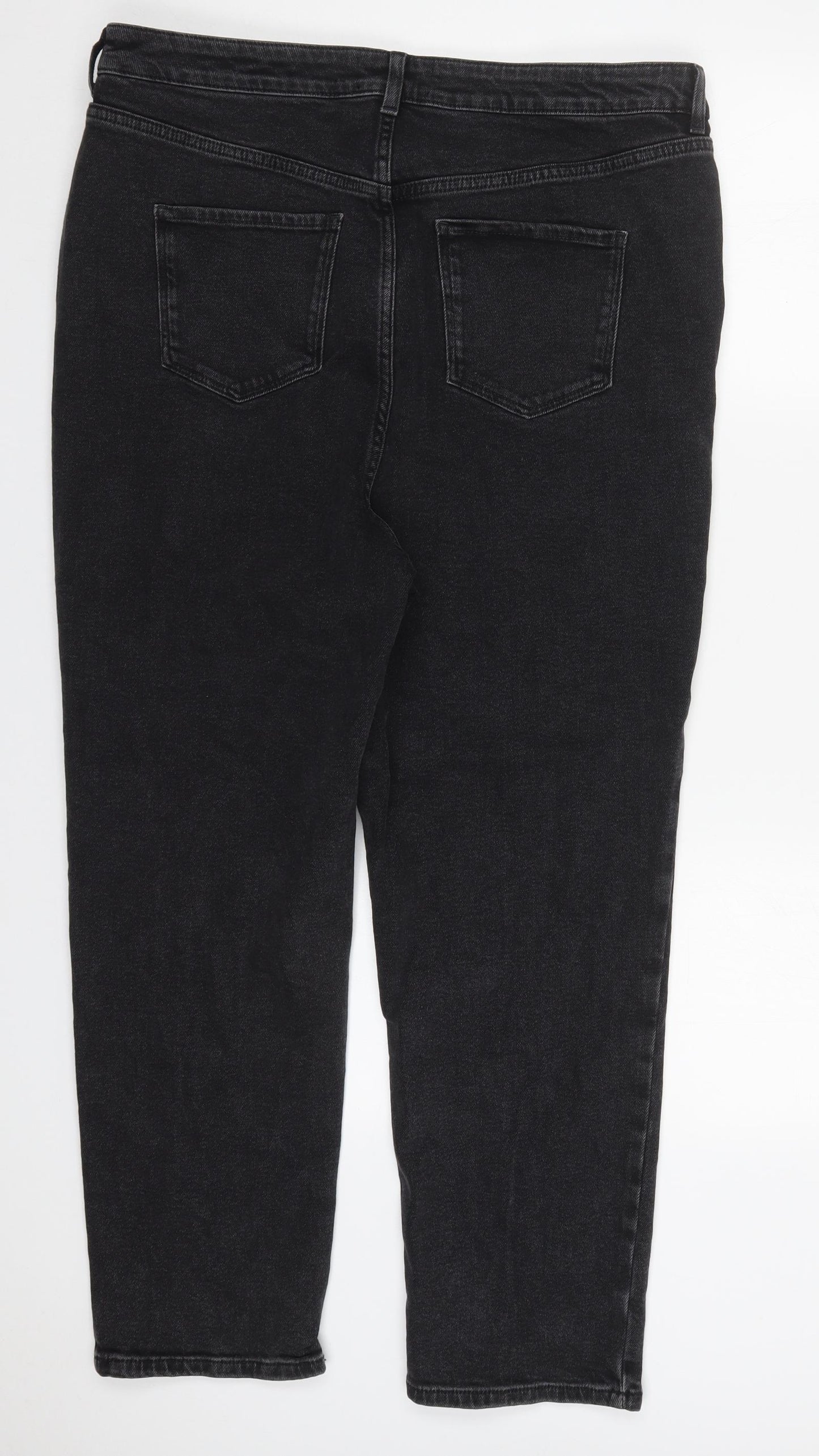 New Look Womens Black  Cotton Straight Jeans Size 20 L27 in Regular Button