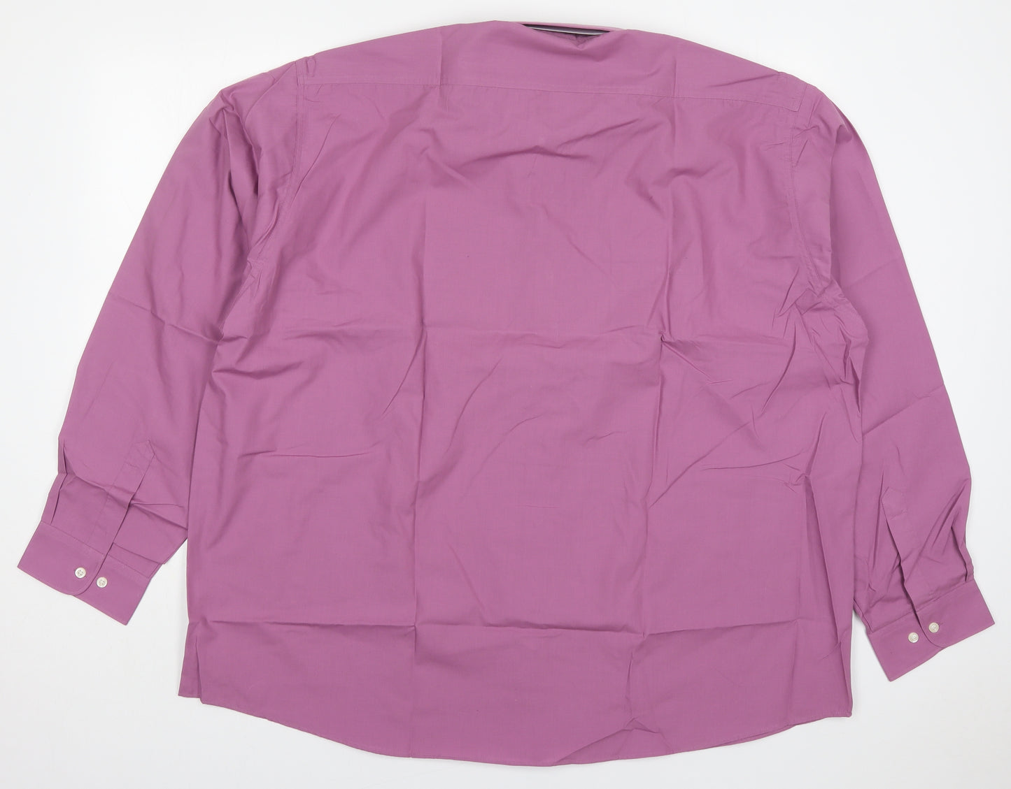 Premier Man Mens Purple  Polyester  Dress Shirt Size 19.5 Collared Button