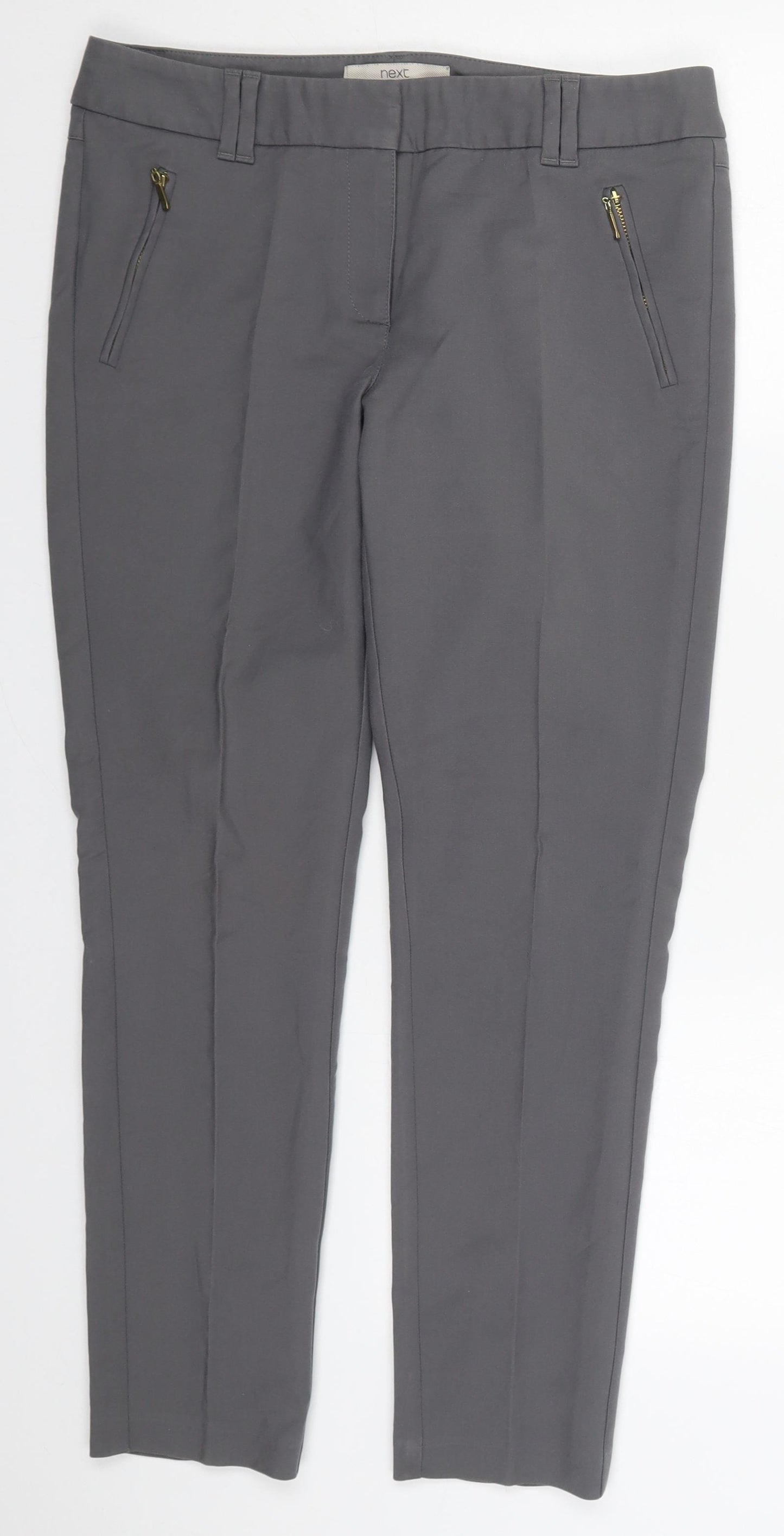 Marks and Spencer Womens Grey  Polyester Trousers  Size 10 L27 in Regular Hook & Eye