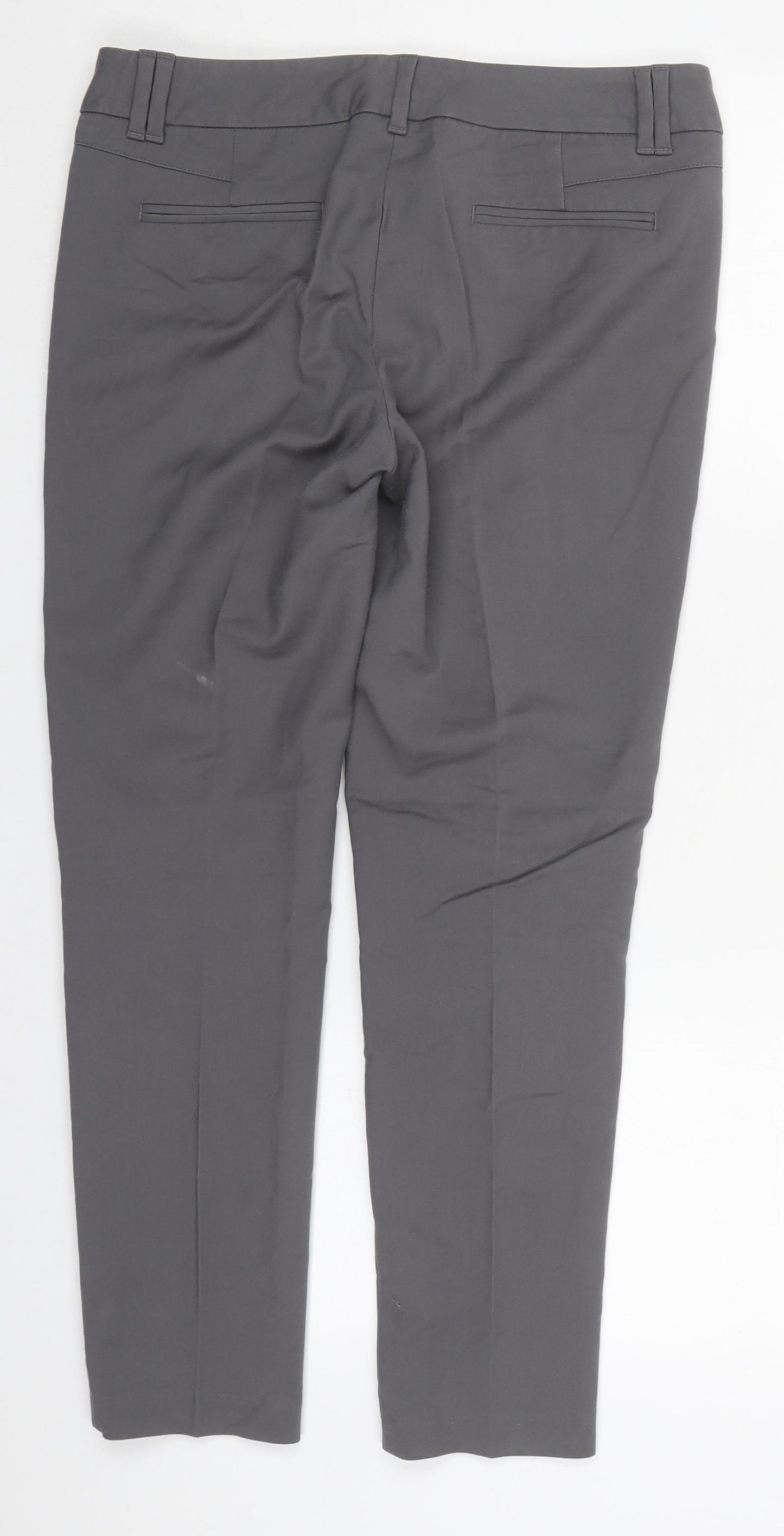 Marks and Spencer Womens Grey  Polyester Trousers  Size 10 L27 in Regular Hook & Eye