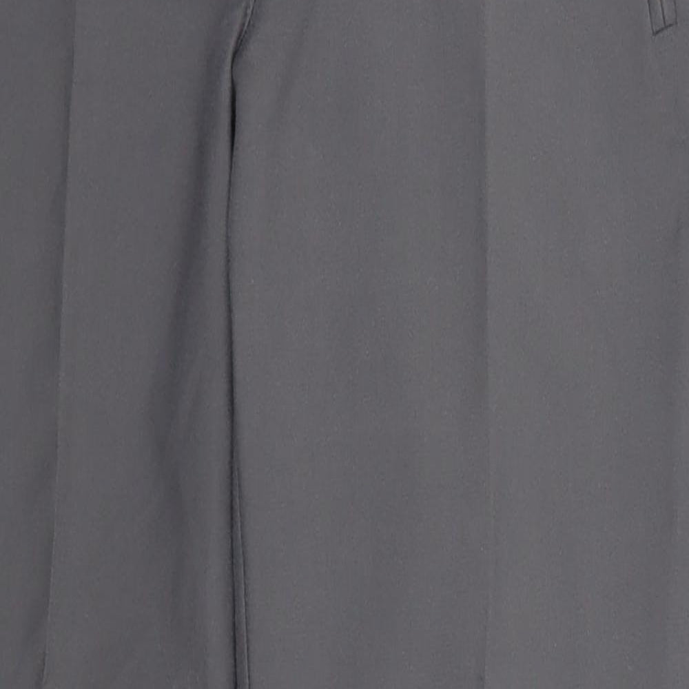 Marks and Spencer Womens Grey  Polyester Trousers  Size 10 L27 in Regular Hook & Eye