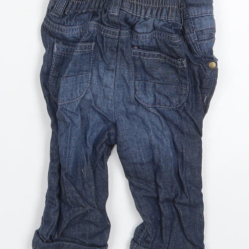 TU Boys Blue  Cotton Capri Jeans Size 3-6 Months  Button
