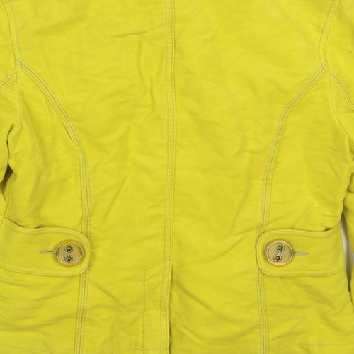 NEXT Womens Yellow   Pea Coat Coat Size 12  Button