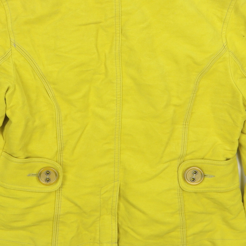 NEXT Womens Yellow   Pea Coat Coat Size 12  Button