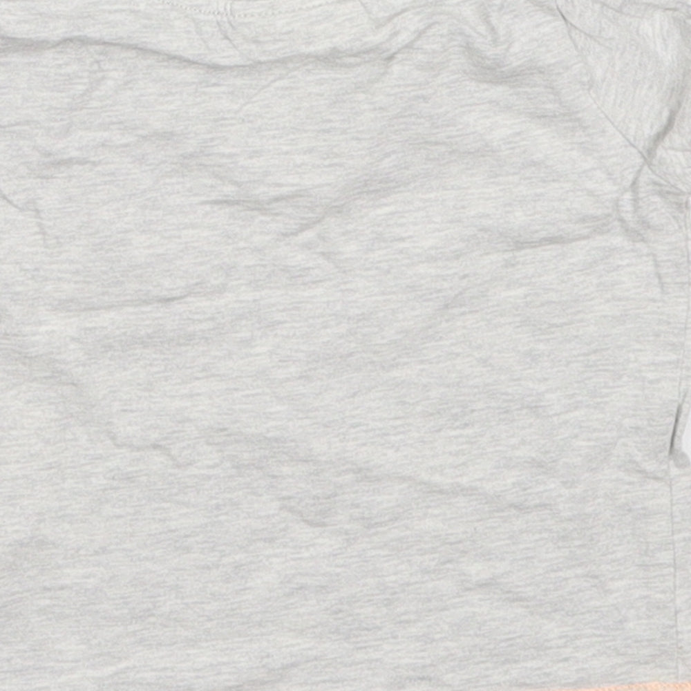 NEXT Boys Grey  Cotton Basic T-Shirt Size 0-3 Months Crew Neck Pullover - Orange Pocket