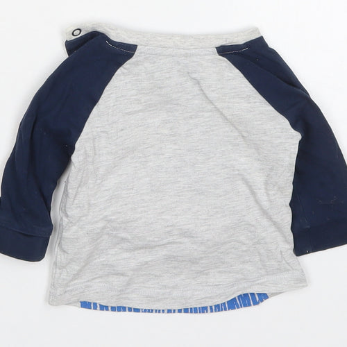 F&F Boys Multicoloured  Cotton Basic T-Shirt Size 0-3 Months Crew Neck Pullover - Monster