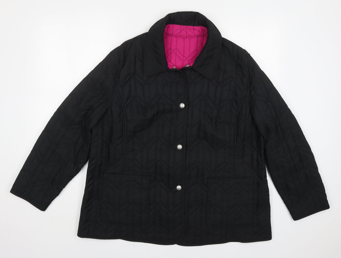 Heather Valley Womens Black   Quilted Coat Size 20  Button