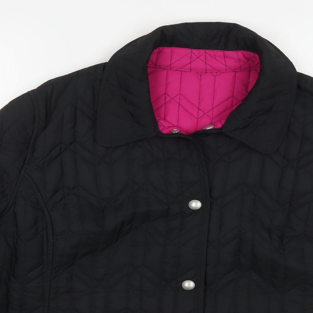 Heather Valley Womens Black   Quilted Coat Size 20  Button