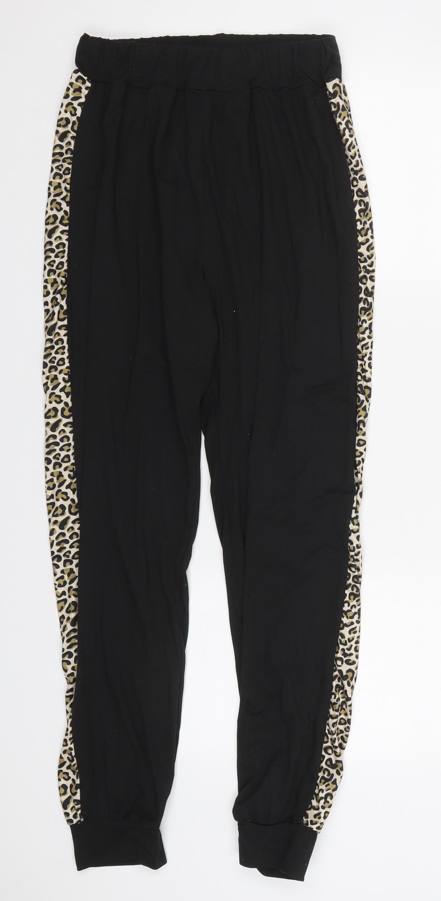 Preworn Womens Black Animal Print Cotton Trousers  Size 26 in L28 in Regular  - Pyjama Pants