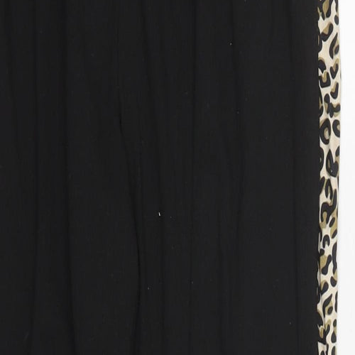 Preworn Womens Black Animal Print Cotton Trousers  Size 26 in L28 in Regular  - Pyjama Pants